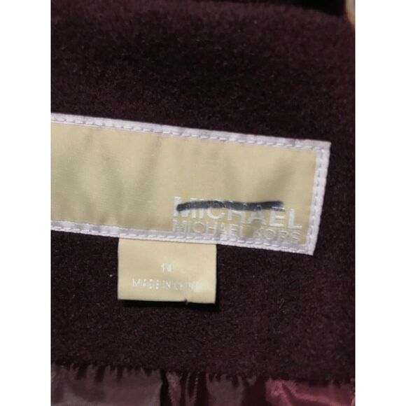 NEW NWT Michael Kors (red) Burgundy Double Breasted Wool Swing Coat Sz 14 xl - Picture 10 of 12
